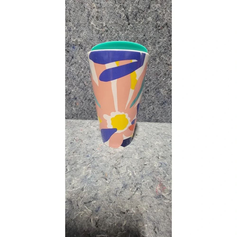 2021 Starbucks Floral  12 oz. Ceramic Tumbler Spring Summer Flowers‎ Mug Cup NWT